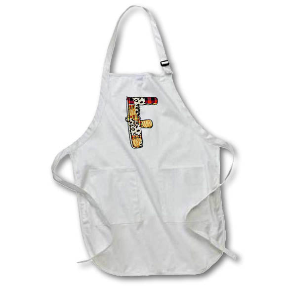 Apron - Cute Fall Patchwork Monogram Initial F Fall Autumn Monograms