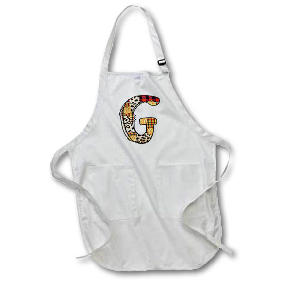 Apron - Cute Fall Patchwork Monogram Initial G Fall Autumn Monograms