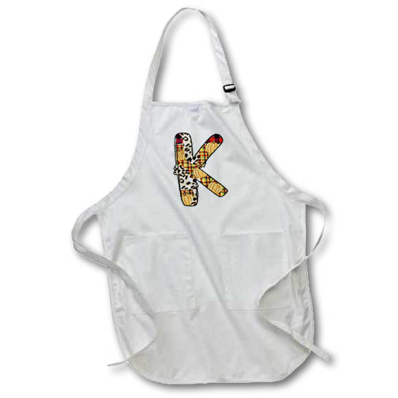 Apron - Cute Fall Patchwork Monogram Initial K Fall Autumn Monograms