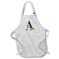 Apron - Pretty Fall Flowers and Pumpkins Monogram Initial A Fall Autumn Monograms