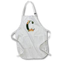 Apron - Pretty Fall Flowers and Pumpkins Monogram Initial C Fall Autumn Monograms