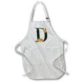 Apron - Pretty Fall Flowers and Pumpkins Monogram Initial D Fall Autumn Monograms