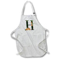 Apron - Pretty Fall Flowers and Pumpkins Monogram Initial H Fall Autumn Monograms