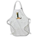 Apron - Pretty Fall Flowers and Pumpkins Monogram Initial L Fall Autumn Monograms