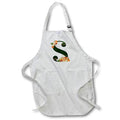 Apron - Pretty Fall Flowers and Pumpkins Monogram Initial S Fall Autumn Monograms