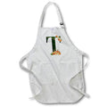 Apron - Pretty Fall Flowers and Pumpkins Monogram Initial T Fall Autumn Monograms