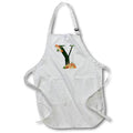 Apron - Pretty Fall Flowers and Pumpkins Monogram Initial Y Fall Autumn Monograms