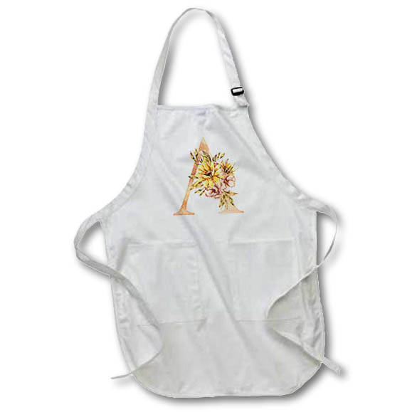 Apron - Pretty Sunflower Monogram Initial A Fall Autumn Monograms