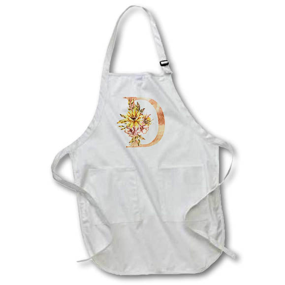 Apron - Pretty Sunflower Monogram Initial D Fall Autumn Monograms