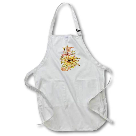 Apron - Pretty Sunflower Monogram Initial J Fall Autumn Monograms