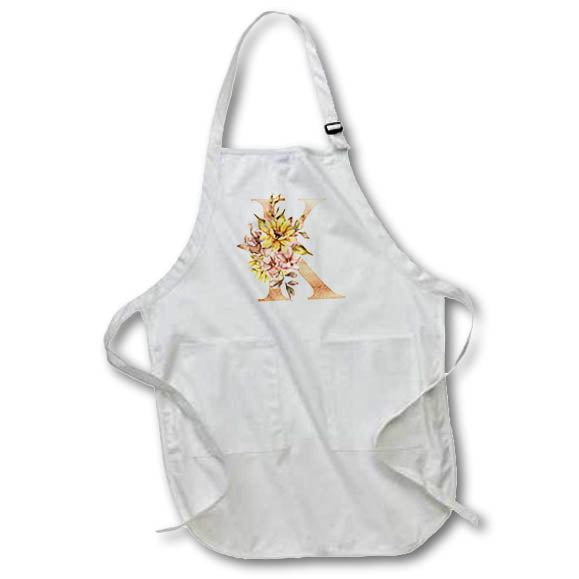 Apron - Pretty Sunflower Monogram Initial K Fall Autumn Monograms