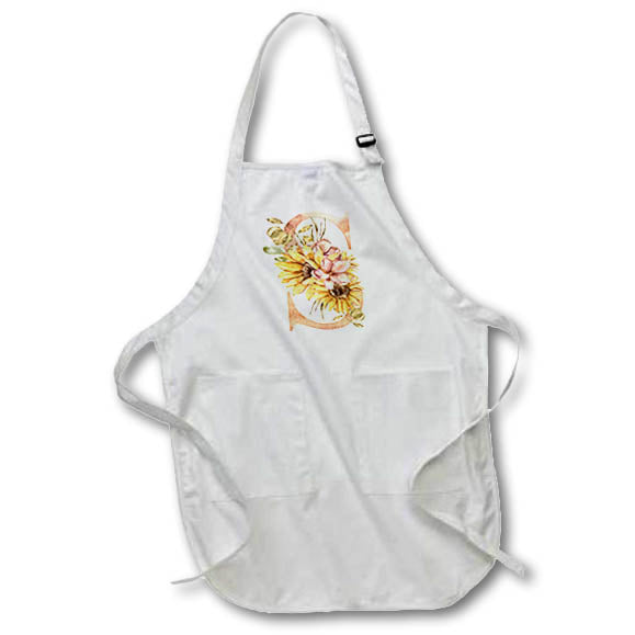 Apron - Pretty Sunflower Monogram Initial S Fall Autumn Monograms