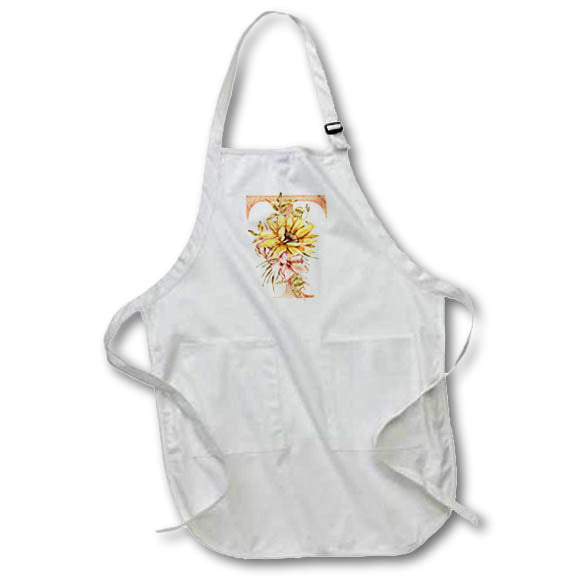 Apron - Pretty Sunflower Monogram Initial T Fall Autumn Monograms