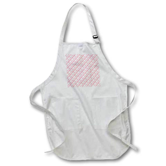 Apron - Cute Red Cursive Heart Diagonal Stripes Pattern Valentine Patterns