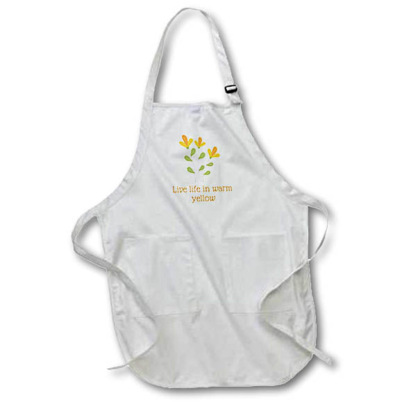 Apron - Power Button with Flowers 3dRose Mary Aikeen- Positive Quotes