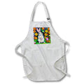 Apron - Charming Easter bunny, purple egg in a basket, spring flowers gift Alexis Design - Holidays Easter