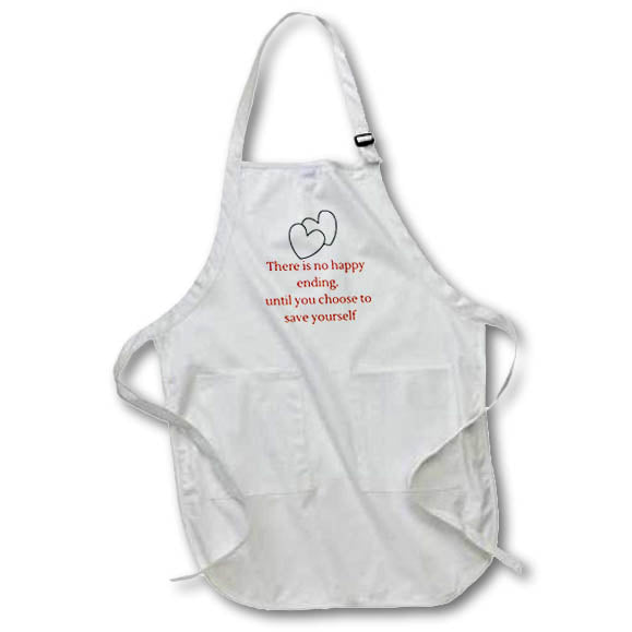 Apron - Two hearts with positive text 3dRose Mary Aikeen-Positve Quotes