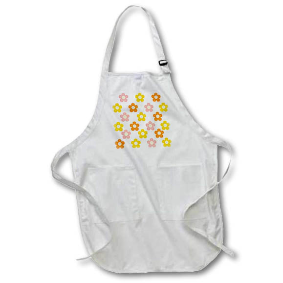 Apron - Retro Smiley Colorful Daisy Pattern Prints 3dRose - Rosette - Pattern Prints