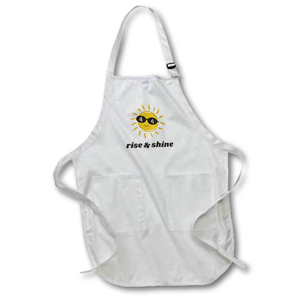 Apron - Rise And Shine Cool Sunshine Retro Design 3dRose - Rosette - Retro