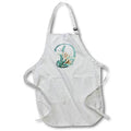 Apron - Green Boho Lily Monogram Initial D Floral Monograms