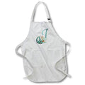Apron - Green Boho Lily Monogram Initial J Floral Monograms