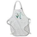 Apron - Green Boho Lily Monogram Initial N Floral Monograms