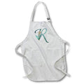 Apron - Green Boho Lily Monogram Initial R Floral Monograms