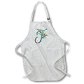 Apron - Green Boho Lily Monogram Initial T Floral Monograms