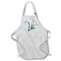Apron - Green Boho Lily Monogram Initial V Floral Monograms