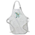 Apron - Green Boho Lily Monogram Initial W Floral Monograms