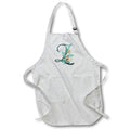 Apron - Green Boho Lily Monogram Initial Z Floral Monograms