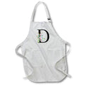 Apron - Chic Black Monogram Initial D With Pretty Pink Flowers Floral Monograms