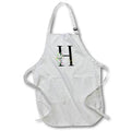 Apron - Chic Black Monogram Initial H With Pretty Pink Flowers Floral Monograms