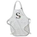 Apron - Chic Black Monogram Initial S With Pretty Pink Flowers Floral Monograms