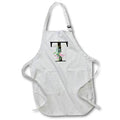 Apron - Chic Black Monogram Initial T With Pretty Pink Flowers Floral Monograms