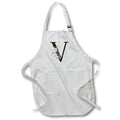 Apron - Chic Black Monogram Initial V With Pretty Pink Flowers Floral Monograms