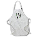 Apron - Chic Black Monogram Initial W With Pretty Pink Flowers Floral Monograms