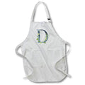 Apron - Blue Monogram Initial D With Pretty Yellow Wild Flowers Floral Monograms