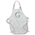 Apron - Blue Monogram Initial G With Pretty Yellow Wild Flowers Floral Monograms