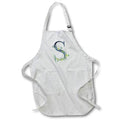 Apron - Blue Monogram Initial S With Pretty Yellow Wild Flowers Floral Monograms