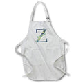 Apron - Blue Monogram Initial Z With Pretty Yellow Wild Flowers Floral Monograms