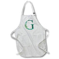 Apron - Elegant Green Monogram Initial G With Eucalyptus Leaves Floral Monograms