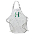 Apron - Elegant Green Monogram Initial H With Eucalyptus Leaves Floral Monograms