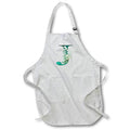 Apron - Elegant Green Monogram Initial J With Eucalyptus Leaves Floral Monograms