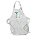 Apron - Elegant Green Monogram Initial L With Eucalyptus Leaves Floral Monograms