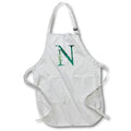 Apron - Elegant Green Monogram Initial N With Eucalyptus Leaves Floral Monograms