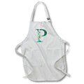 Apron - Elegant Green Monogram Initial P With Eucalyptus Leaves Floral Monograms