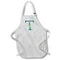 Apron - Elegant Green Monogram Initial T With Eucalyptus Leaves Floral Monograms