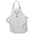Apron - Elegant Green Monogram Initial Y With Eucalyptus Leaves Floral Monograms