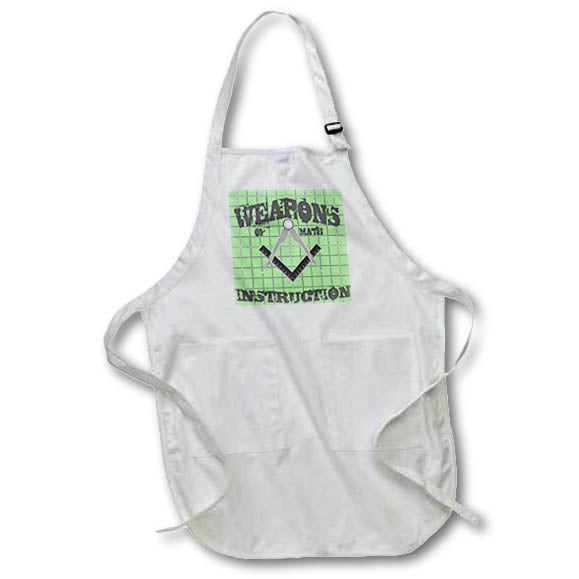 Apron - Weapons Of Math Instruction Fun Algebra Pun Green Vector Art - Math Humour